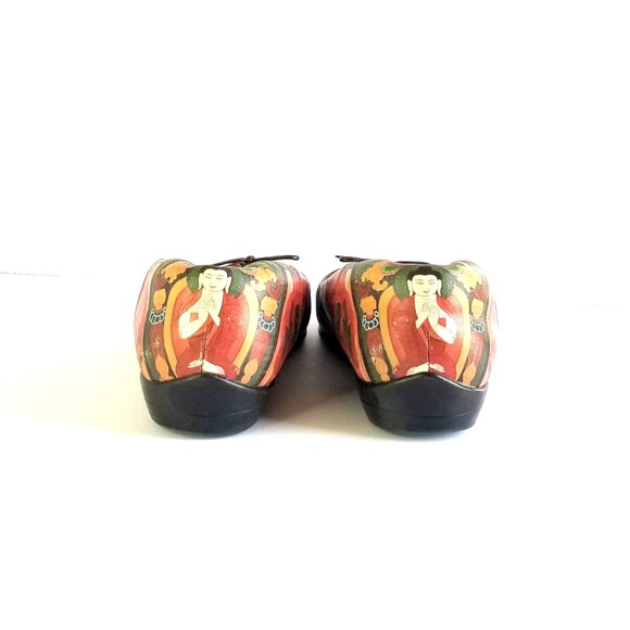 ICON Women's Multicolor Printed Leather Flats Sz 8 Art To Wear Casual Bow - Picture 11 of 14